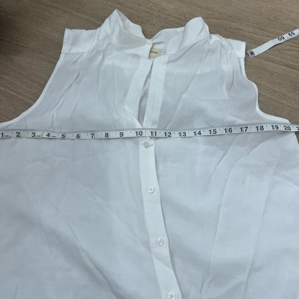 Cloth And Stone White Button Front Open Back Blou… - image 7